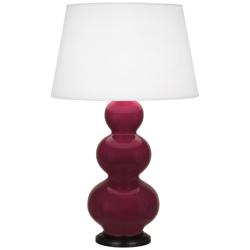 Triple Gourd 32.75" High Sugar Plum Deep Patina Bronze Finish Table Lamp