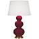 Triple Gourd 32.75" High Sugar Plum Finish Antique Brass Accent Table Lamp