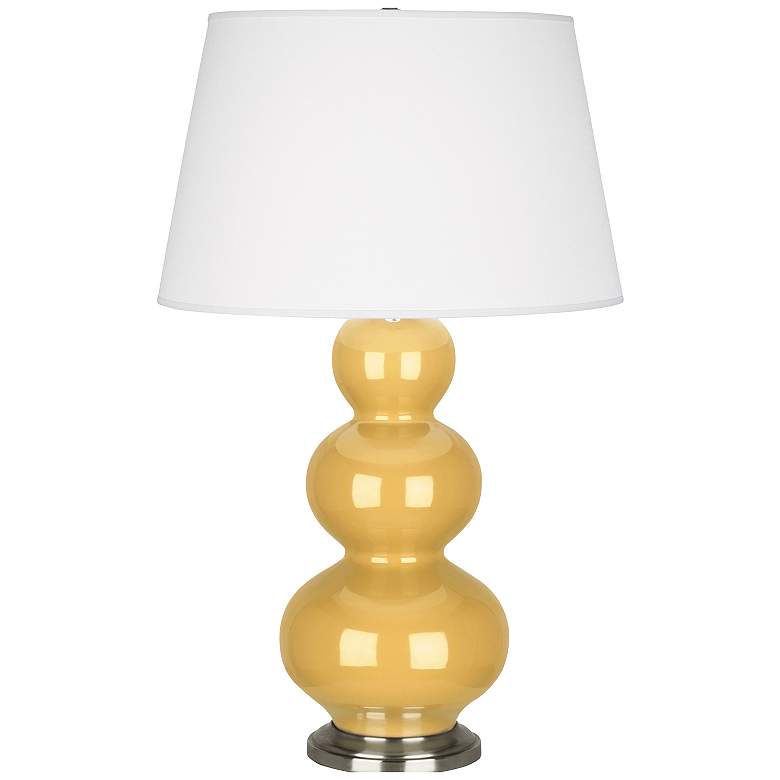Image 1 Triple Gourd 32.75" High Yellow And Antique Silver Table Lamp