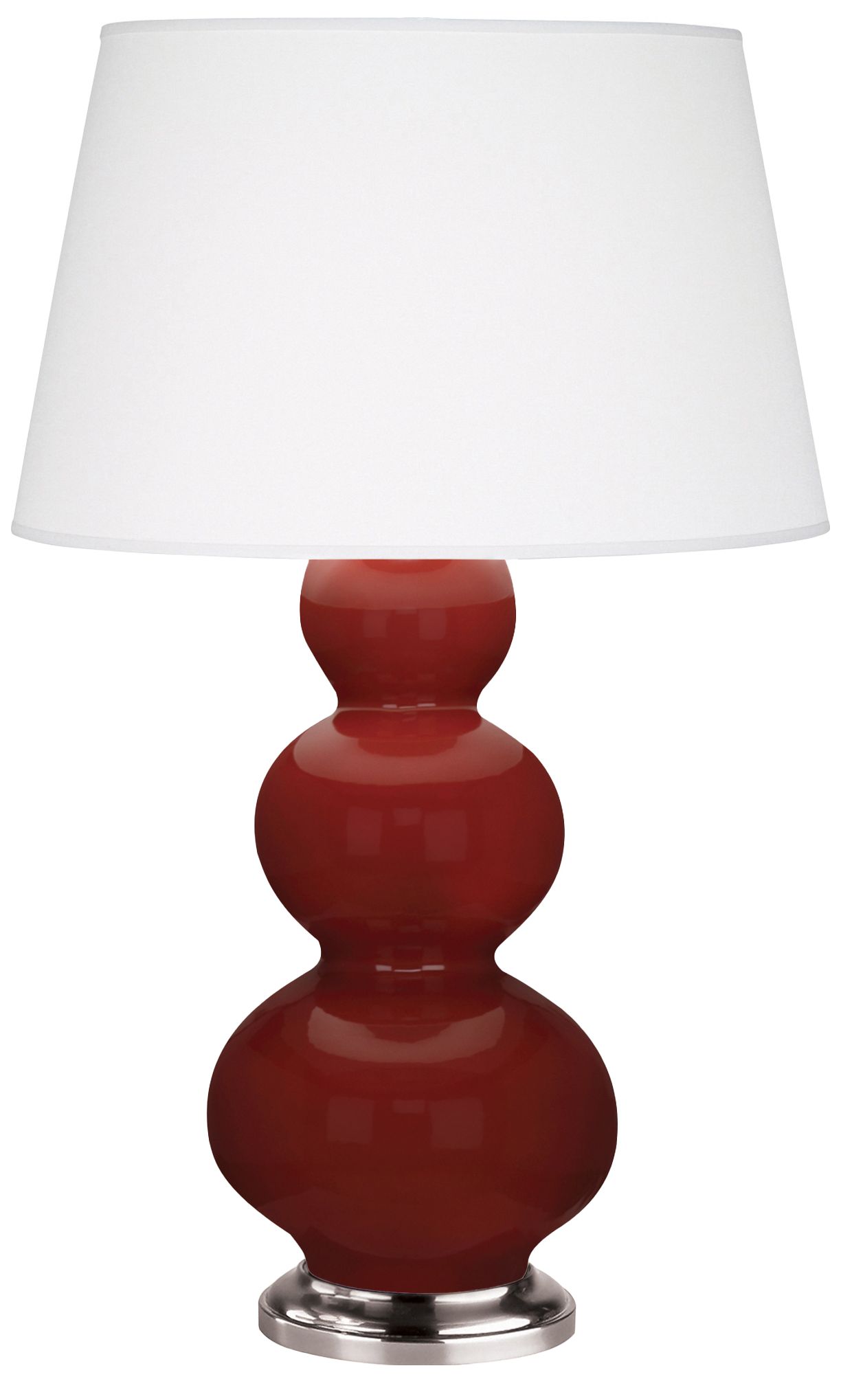 Triple Gourd 32.75"H Oxblood Antique Silver Accent Table Lamp Made to