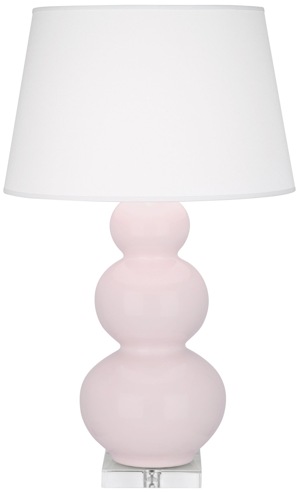 Triple Gourd 33"H Rose Water Finish Lucite Accent Table Lamp Made to Order