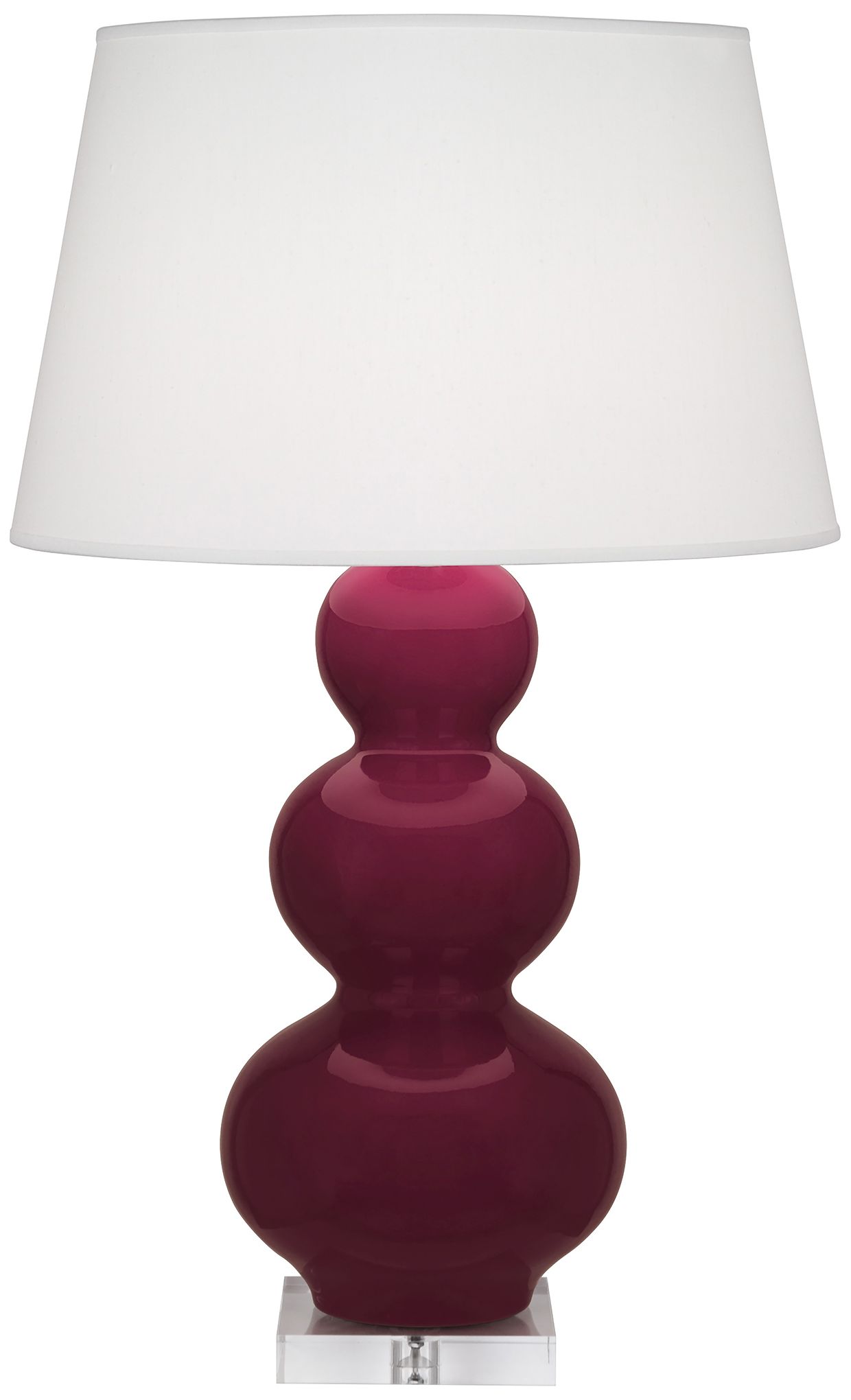 Triple Gourd 33"H Sugar Plum Finish Lucite Accent Table Lamp Made to Order