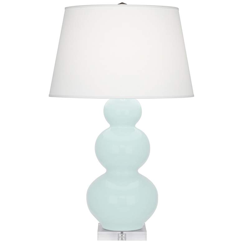 Image 1 Triple Gourd 33" High Mint Glazed Finish Lucite Accent Table Lamp