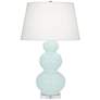 1_Triple Gourd 33" High Mint Glazed Finish Lucite Accent Table Lamp