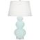 Triple Gourd 33" High Mint Glazed Finish Lucite Accent Table Lamp