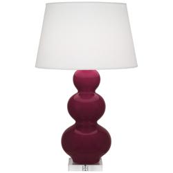 Triple Gourd 33" High Sugar Plum Finish Lucite Accent Table Lamp