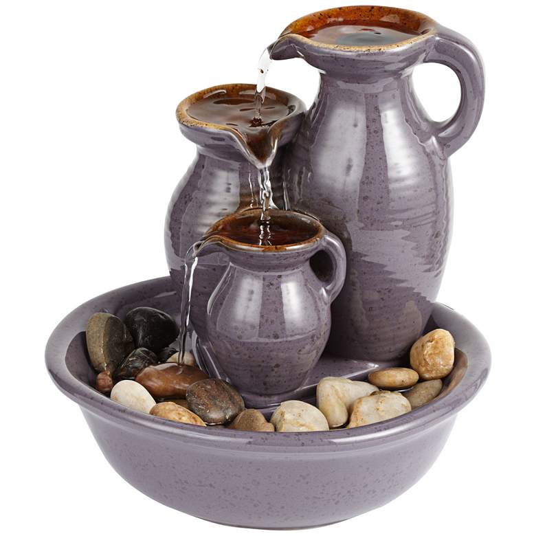 Image 4 Triple Jug Indoor-Outdoor 8 1/4 inch High Tabletop Fountain more views