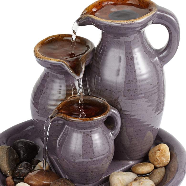 Image 5 Triple Jug Indoor-Outdoor 8 1/4" High Tabletop Fountain more views