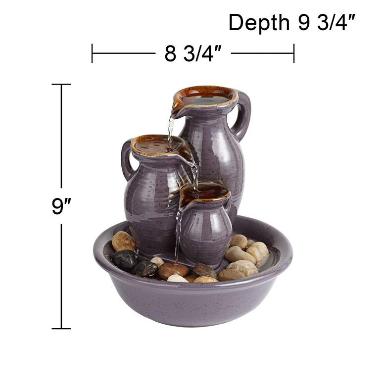 Image 6 Triple Jug Indoor-Outdoor 8 1/4 inch High Tabletop Fountain more views