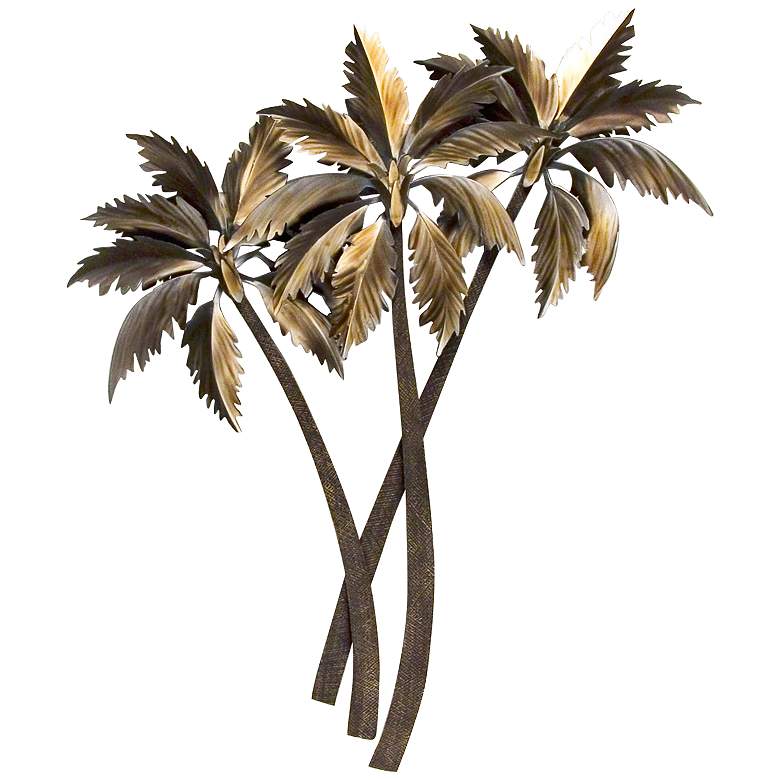 Image 1 Triple Palasari Palms 44" High Metal Wall Art