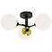 Triple Play Semi-Flush Mount Light - Polished Brass