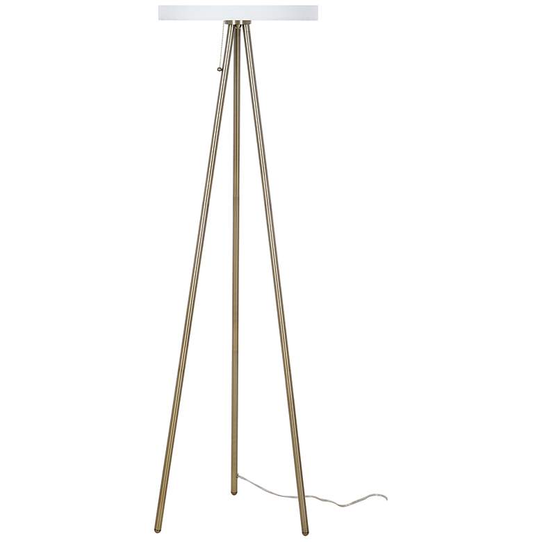 Image 3 Tripod 61.25" High Antique Brass Floor Lamp more views