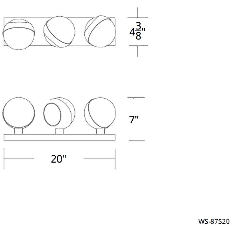 Image 3 Tripoli 4.38"H x 20"W 3-Light Bath Vanity & Wall Light in Brushed Nickel more views