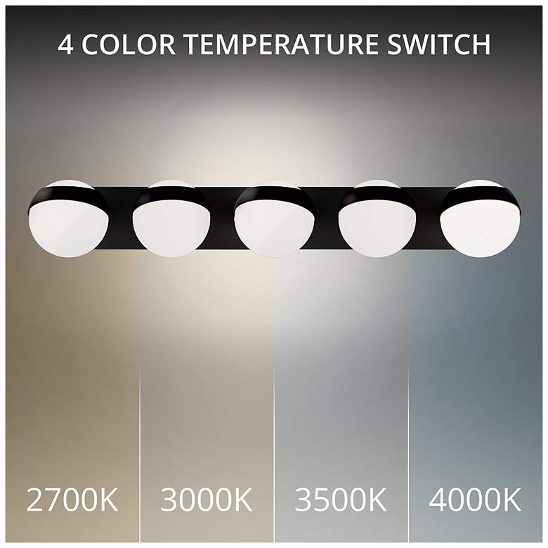 Image 2 Tripoli 4.5"H x 33"W 5-Light Bath Vanity & Wall Light in Black more views