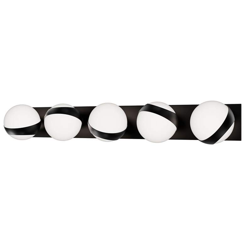 Image 1 Tripoli 4.5"H x 33"W 5-Light Bath Vanity & Wall Light in Black