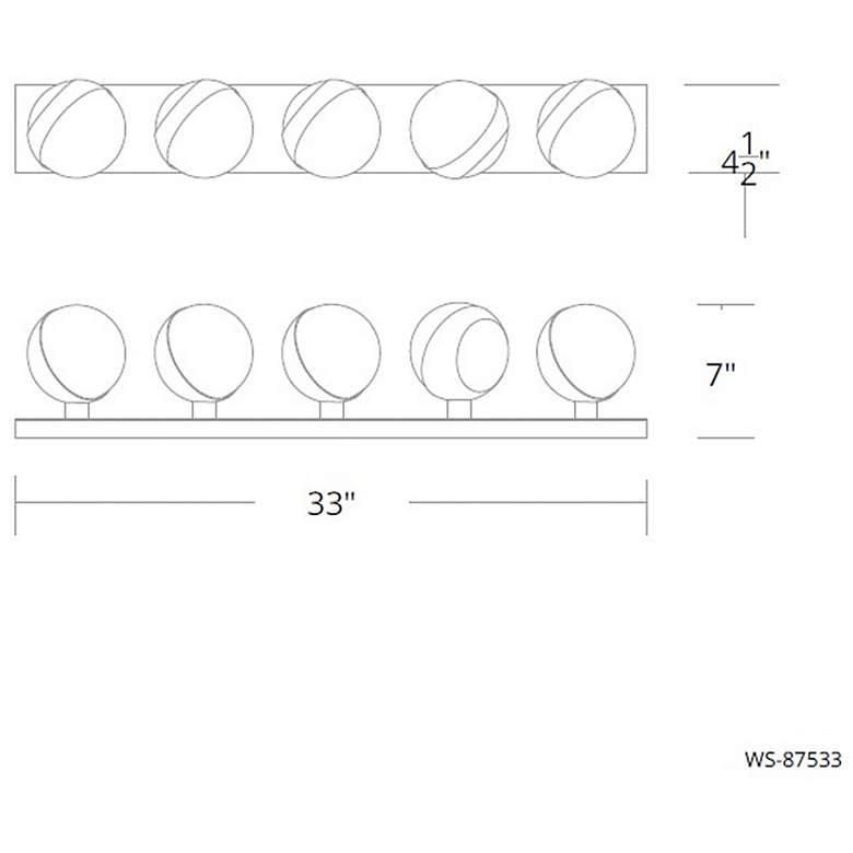 Image 3 Tripoli 4.5"H x 33"W 5-Light Bath Vanity & Wall Light in Black more views