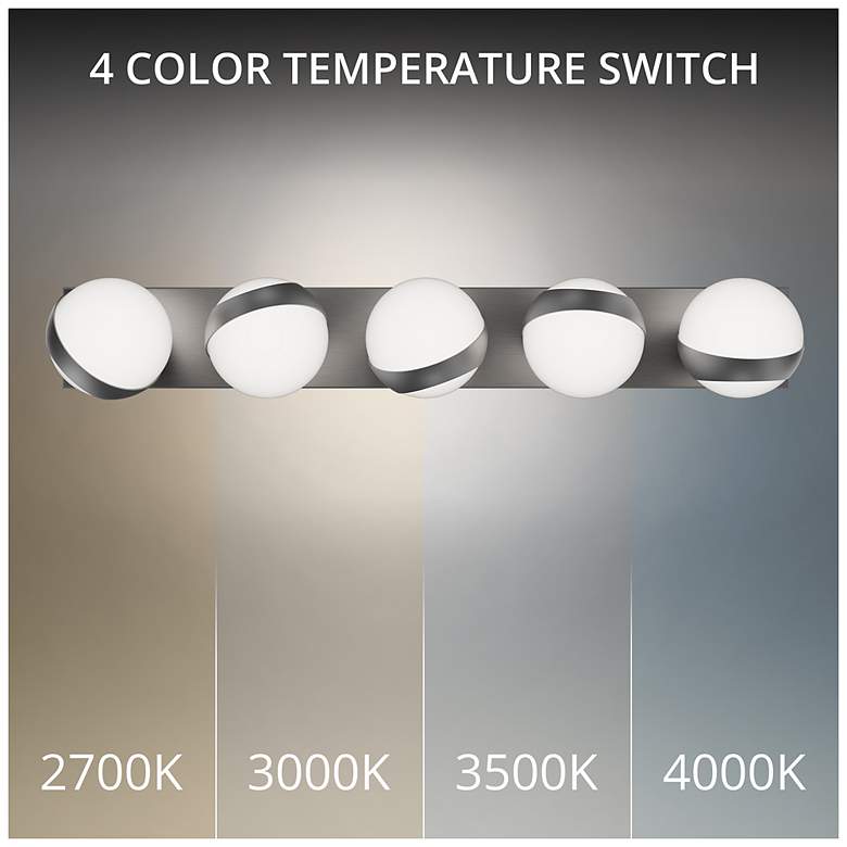 Image 2 Tripoli 4.5"H x 33"W 5-Light Bath Vanity & Wall Light in Brushed Nickel more views