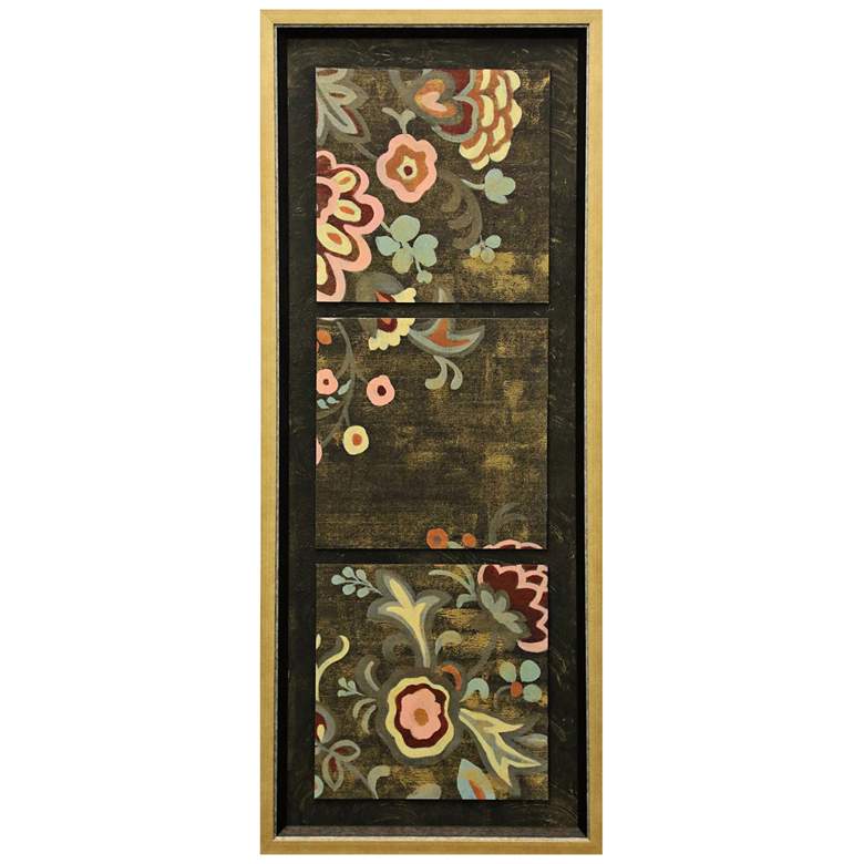 Image 1 Triptych Floral 57 1/2 inch High Textured Framed Print Wall Art