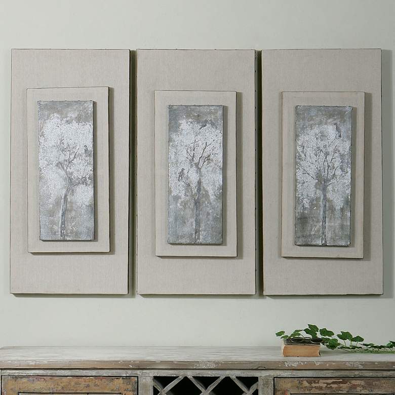Image 1 Triptych Trees 35 3/4 inchH 3-Piece Framed Canvas Wall Art Set