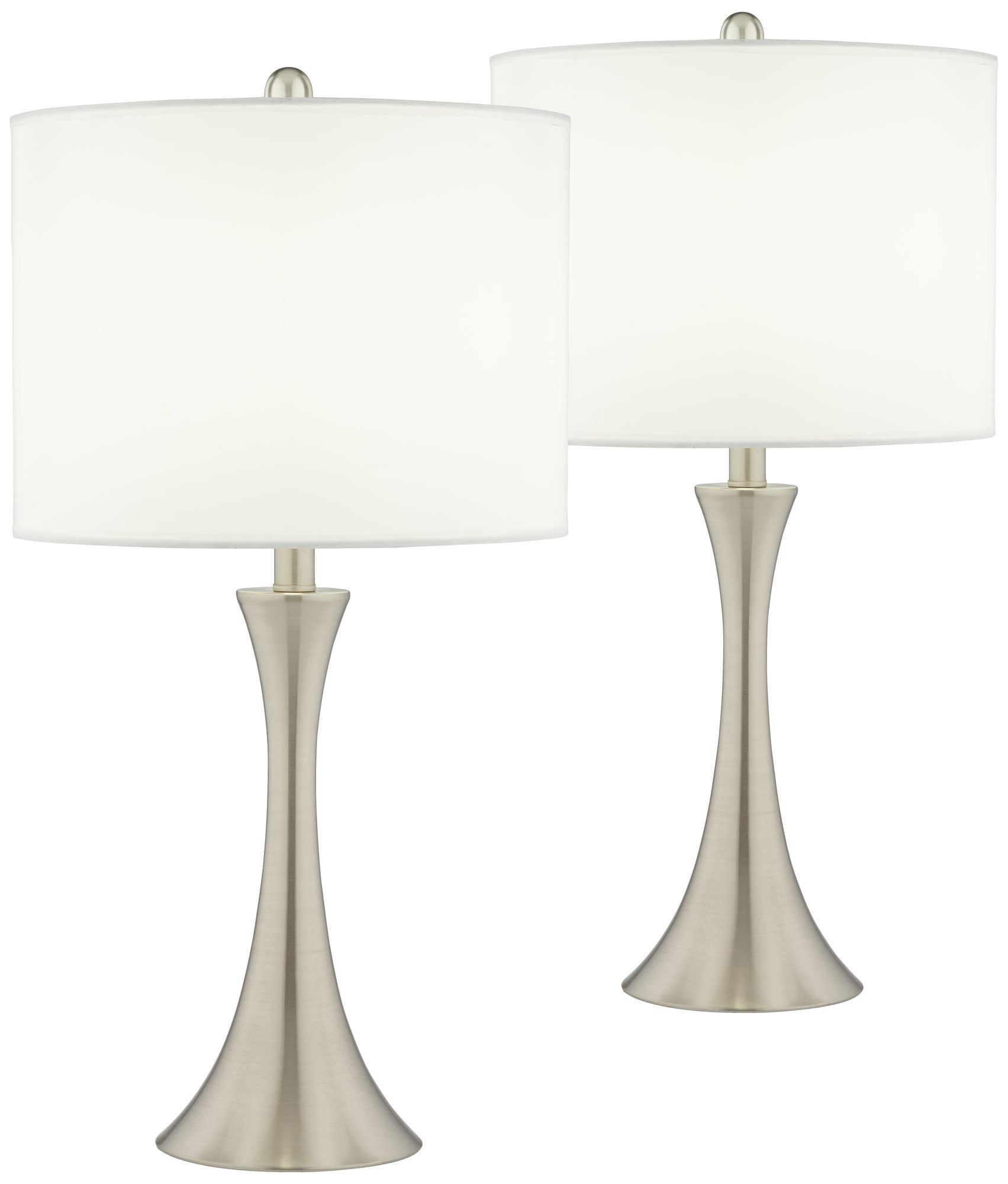 Image Trish Brushed Nickel Touch Table Lamps Set of 2