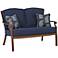 Trisha Yearwood Denim Fabric Coffee Outdoor Loveseat