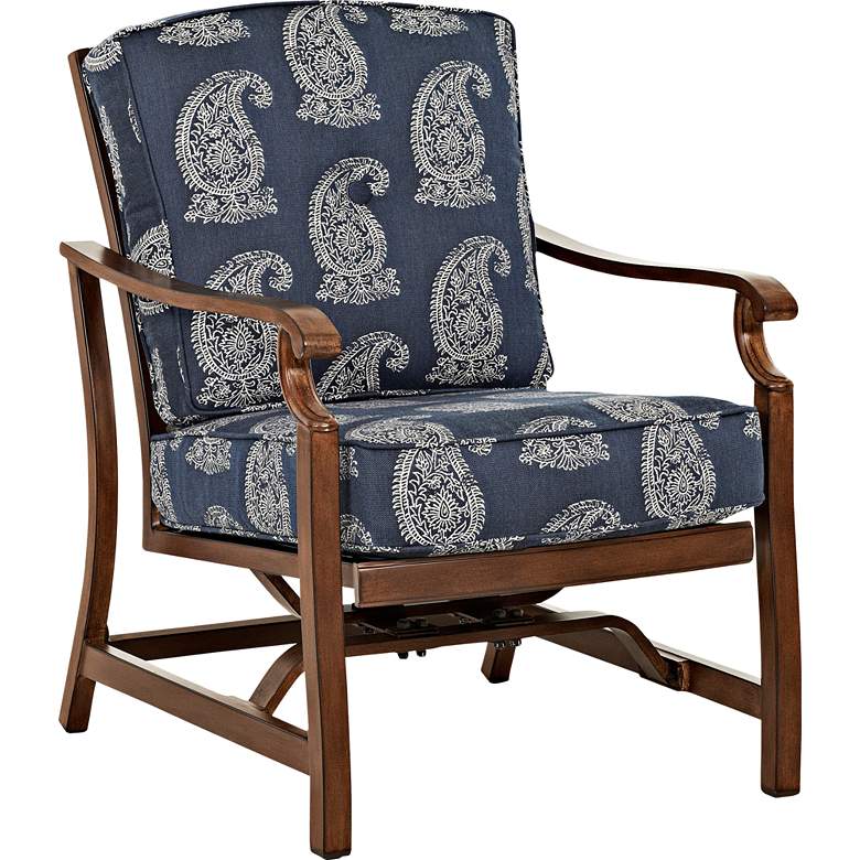 Image 1 Trisha Yearwood Denim Fabric Coffee Outdoor Motion Armchair