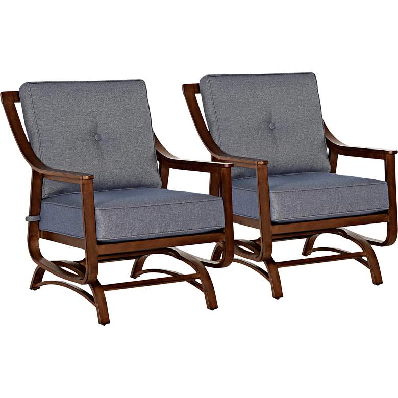 Image 1 Trisha Yearwood Denim Outdoor Platform Rocker Chair Set of 2