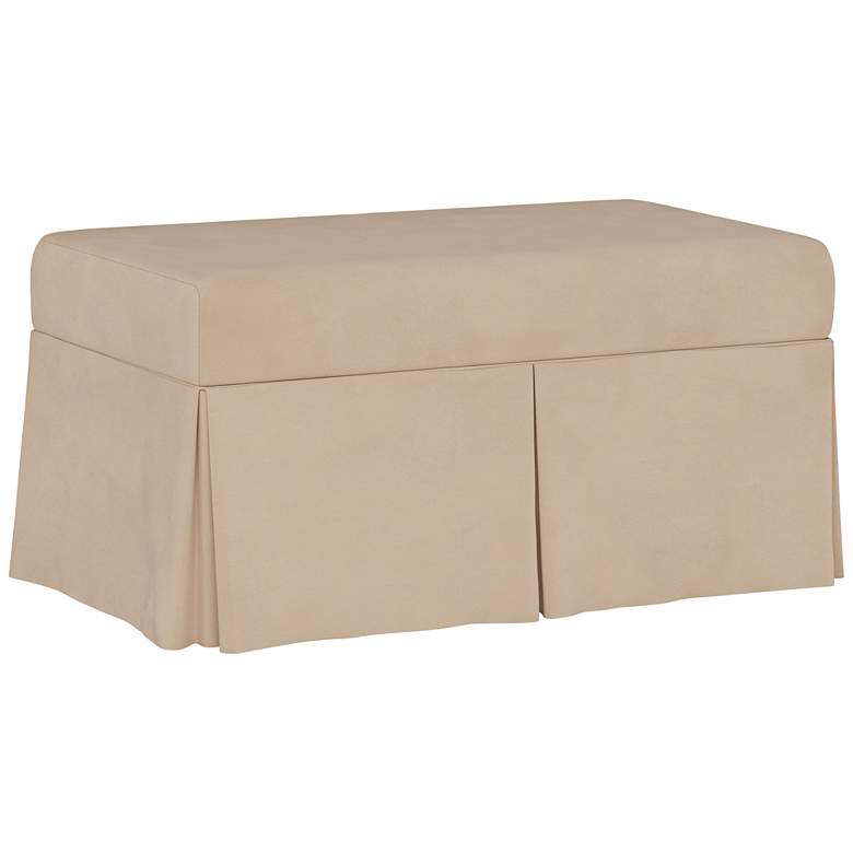 Image 1 Tristan 36 inch Wide Velvet Pearl Skirted Storage Bench