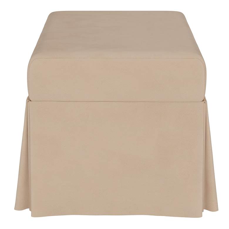 Image 3 Tristan 36" Wide Velvet Pearl Skirted Storage Bench more views