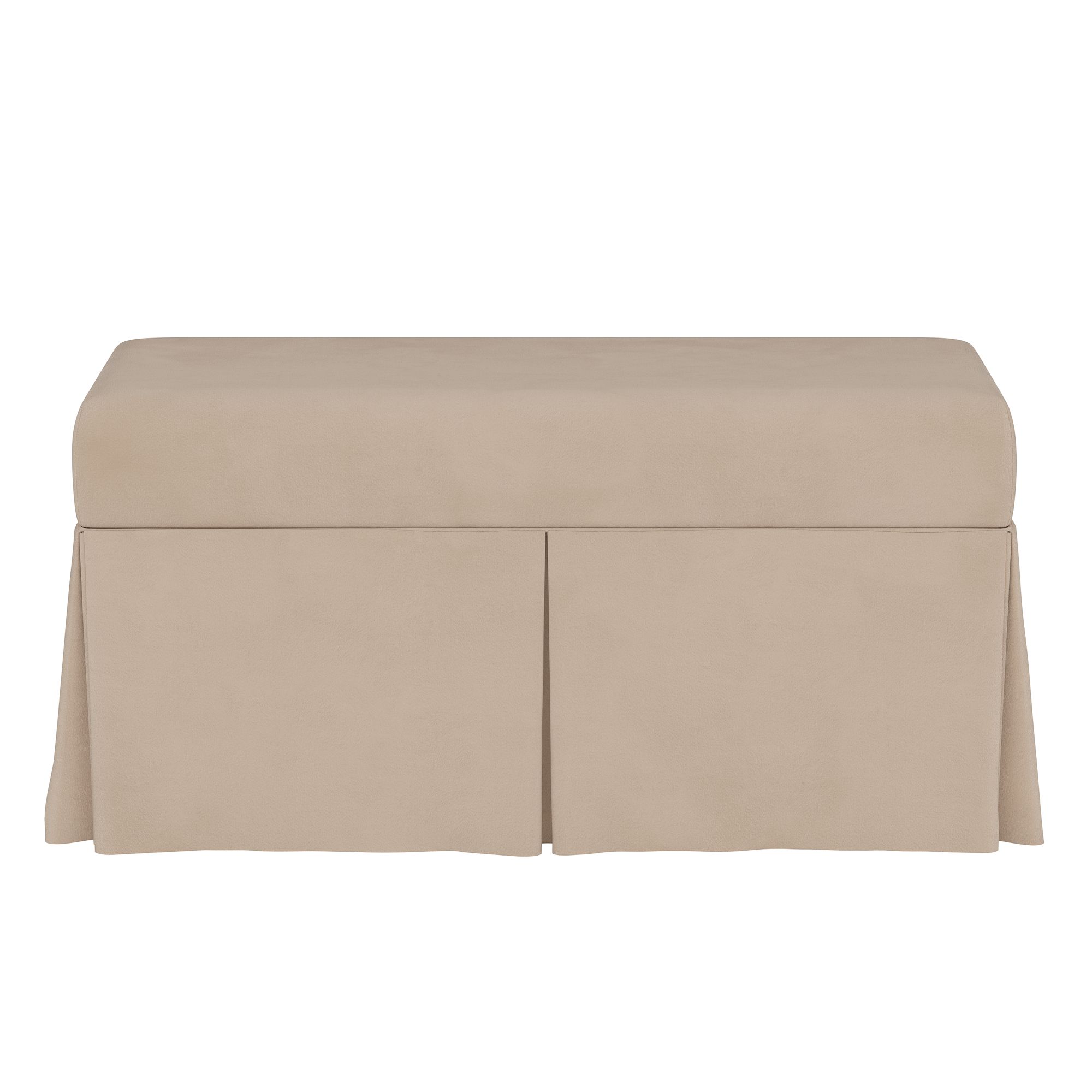Image 2 Tristan 36" Wide Velvet Pearl Skirted Storage Bench - Made to Order more views