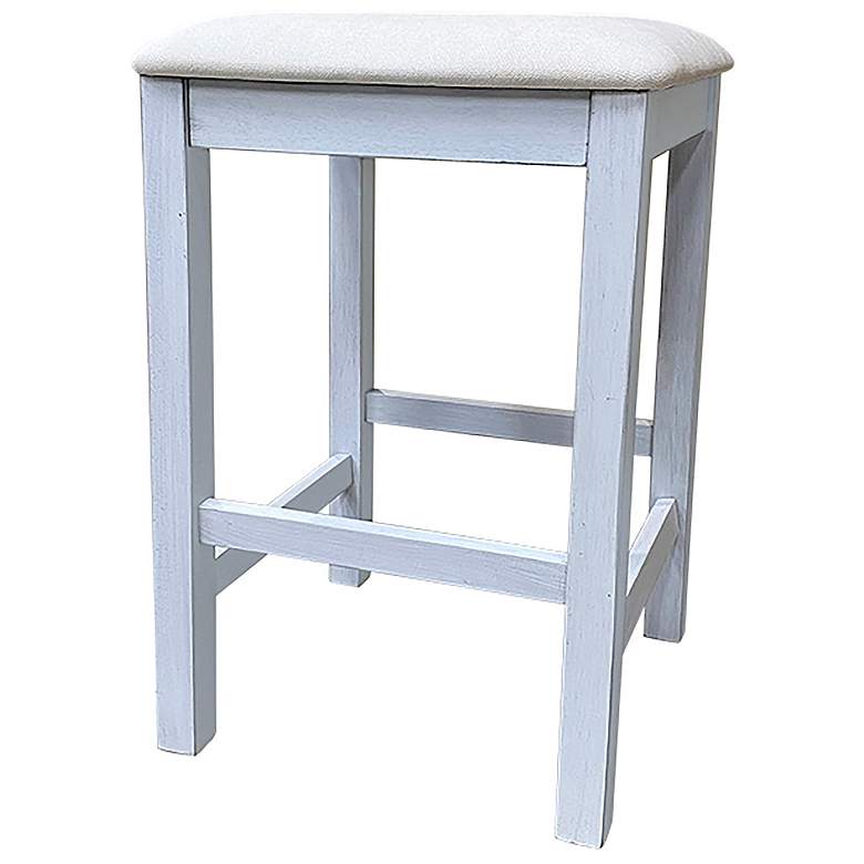 Image 1 Tristan Antique White Upholstered Backless Counter Stool Set of 2