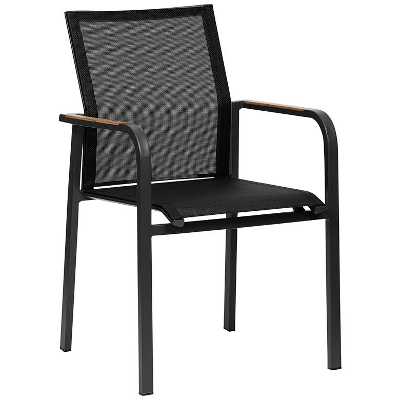 Image 1 Tristan Black Aluminum Outdoor Stackable Armchair