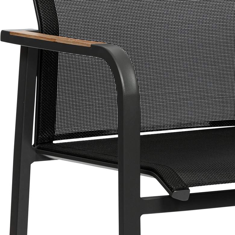 Image 2 Tristan Black Aluminum Outdoor Stackable Armchair more views