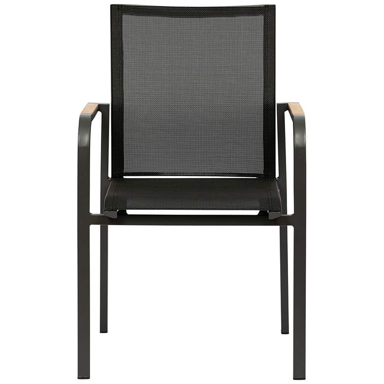 Image 5 Tristan Black Aluminum Outdoor Stackable Armchair more views