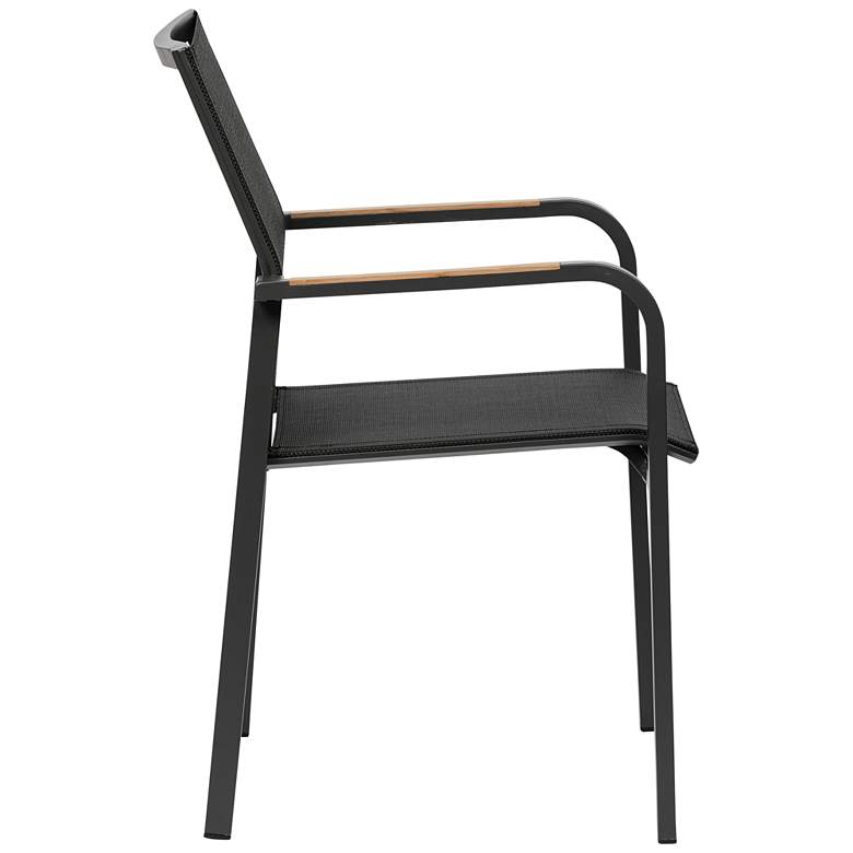 Image 6 Tristan Black Aluminum Outdoor Stackable Armchair more views