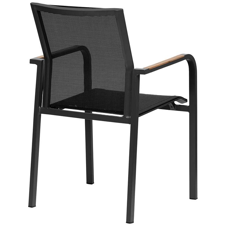 Image 7 Tristan Black Aluminum Outdoor Stackable Armchair more views