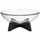 Tristan Black Wood and Clear Glass Round Decorative Bowl