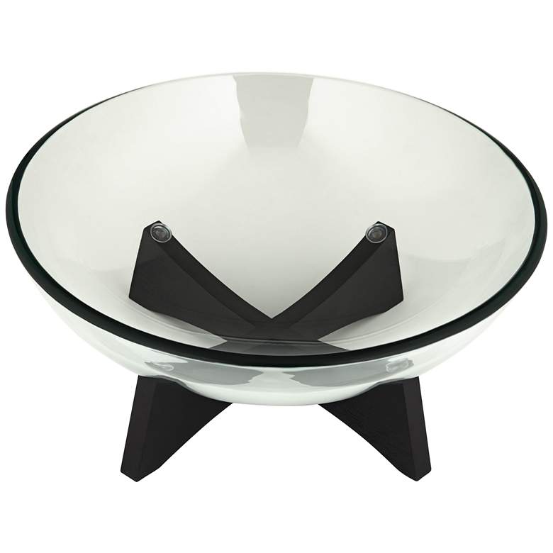 Image 5 Tristan Black Wood and Clear Glass Round Decorative Bowl more views