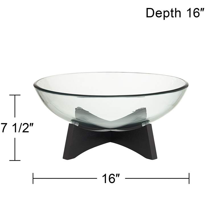Image 7 Tristan Black Wood and Clear Glass Round Decorative Bowl more views