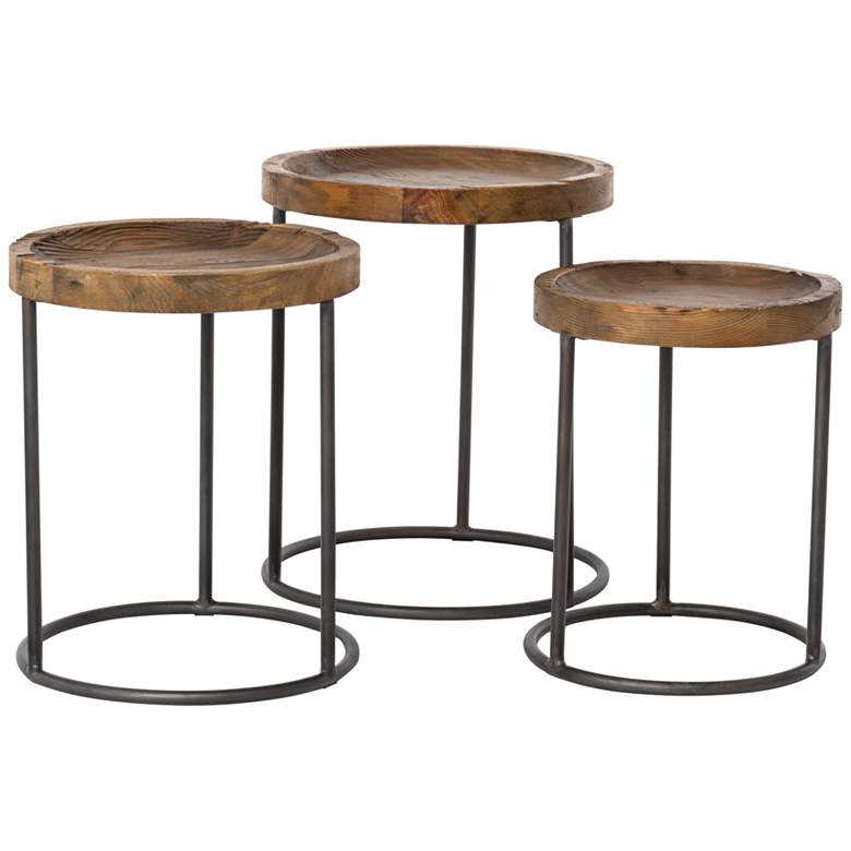 Image 1 Tristan Bleached Wood Modern Accent Tables - 3-Piece Set