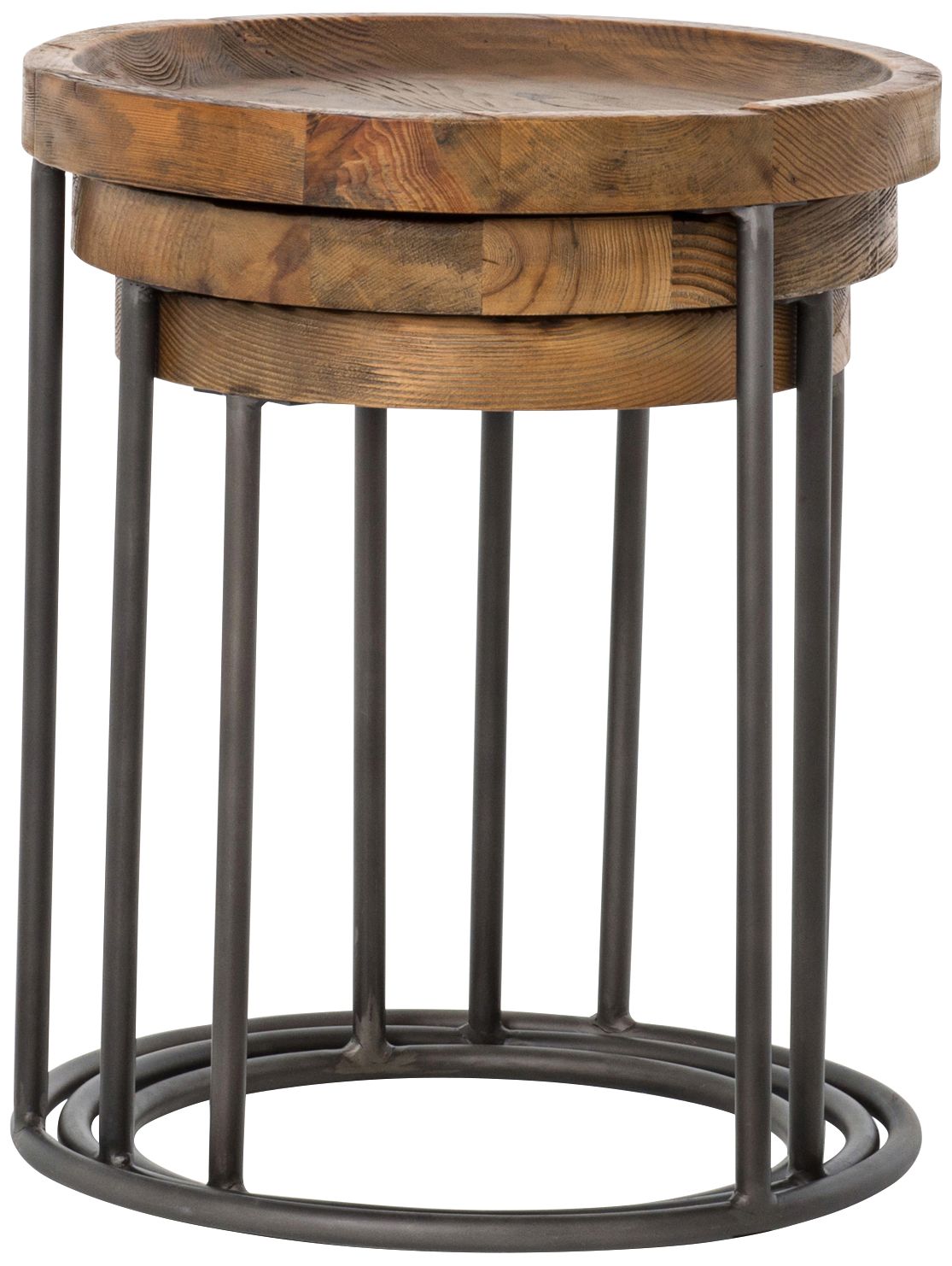 Tristan Bleached Wood Modern Accent Tables 3Piece Set 14K38