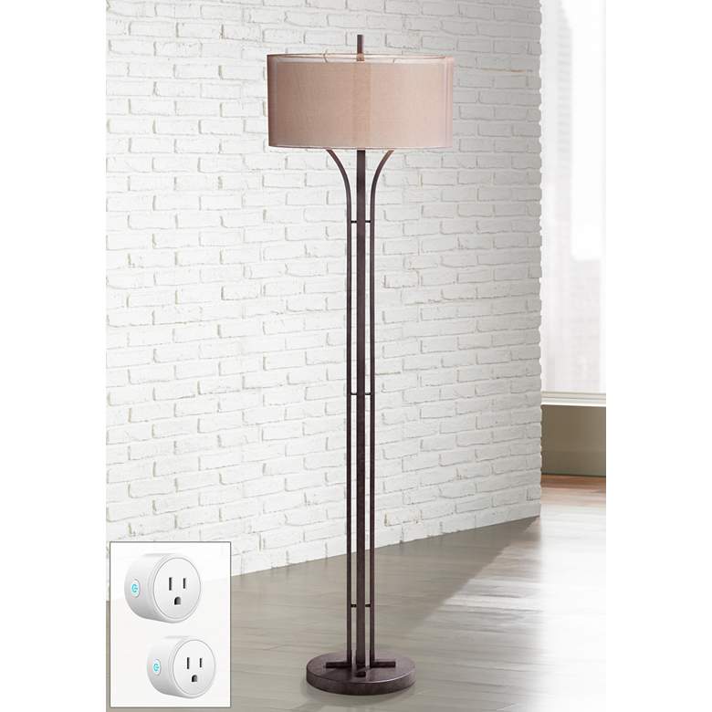 Image 1 Tristan Deep Bronze Floor Lamp with Smart Socket