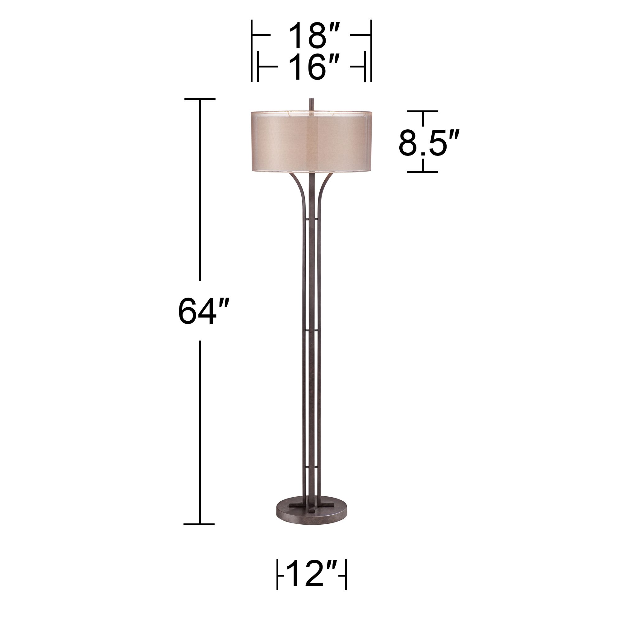 Tristan Deep Bronze Floor Lamp with Smart Socket in scene