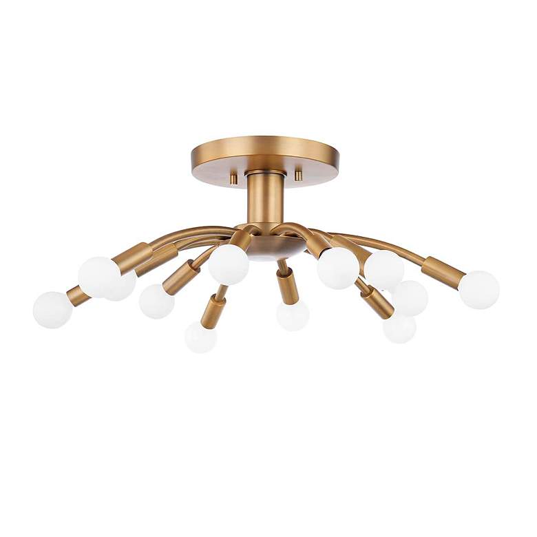 Image 1 Tristan Patina 25" Wide Brass 12-Light Ceiling Light