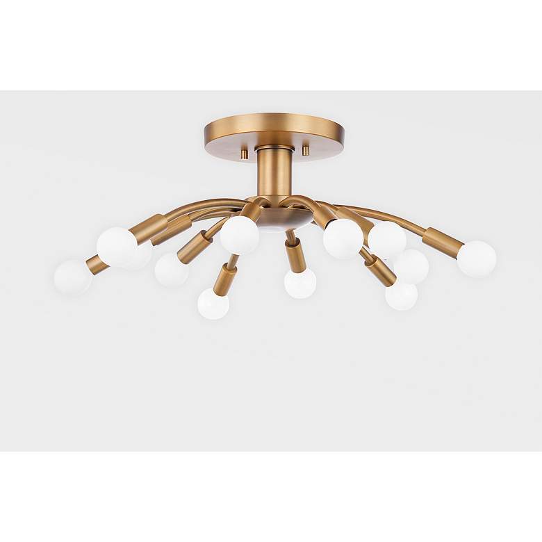 Image 2 Tristan Patina 25" Wide Brass 12-Light Ceiling Light more views
