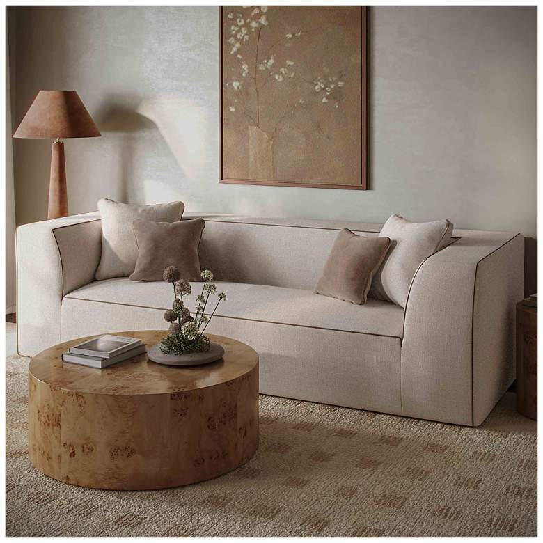 Image 1 Tristine 96" Cream Linen Sofa