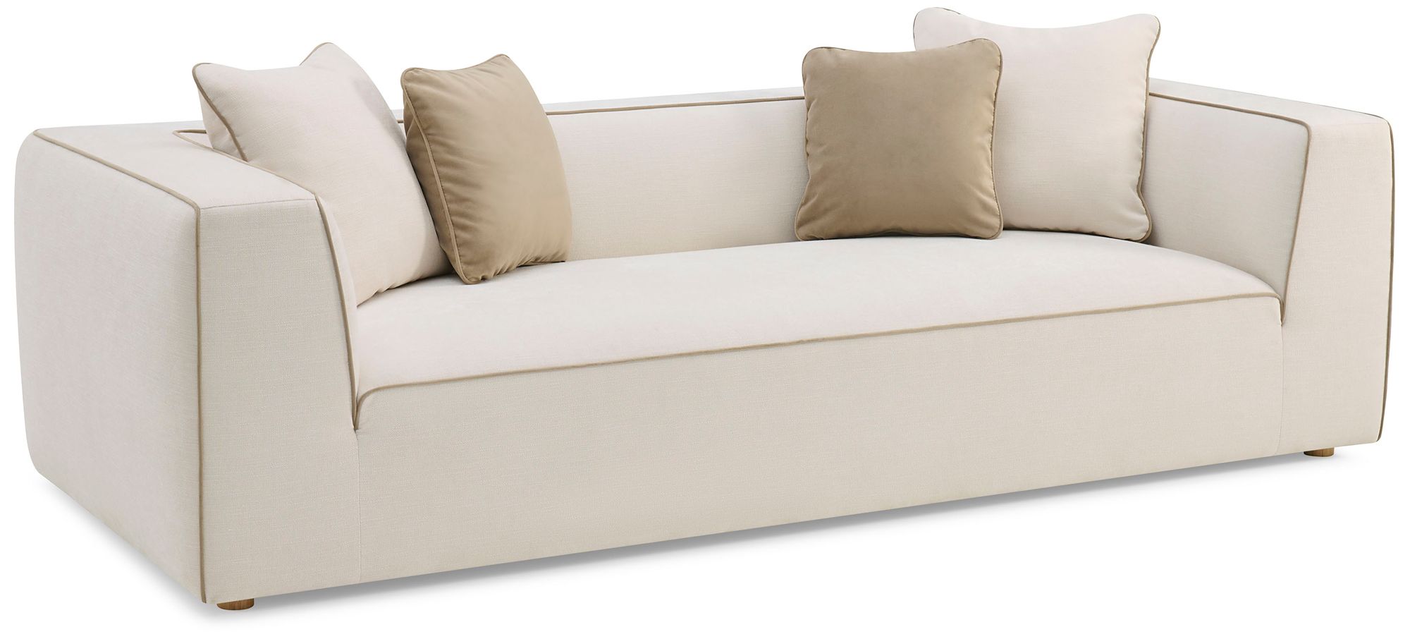 Image 3 Tristine 96" Cream Linen Sofa more views