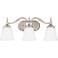 Tritan Nickel Finish 22" Wide Three Light Bathroom Fixture