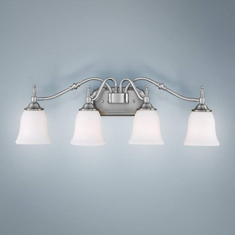 Image 1 Tritan Nickel Finish 30 1/2" Wide Four Light Bath Fixture