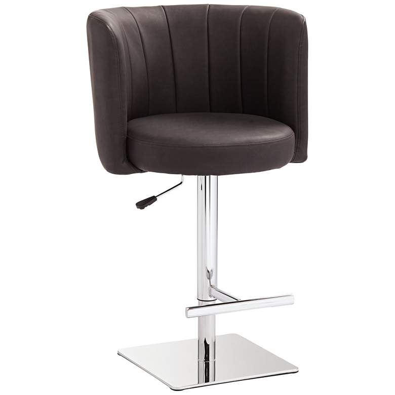 Image 2 Triton Brown Faux Leather Swivel Adjustable Bar Stool